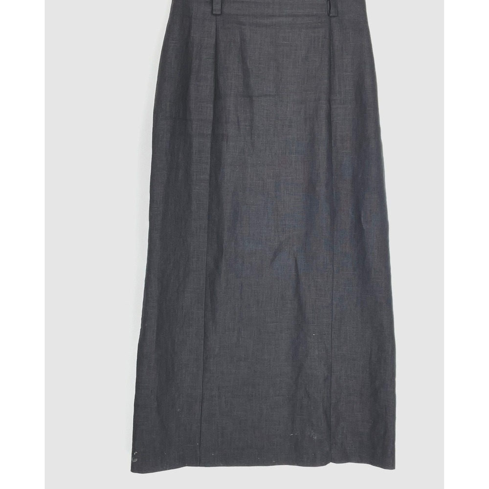 Vintage‎ Hill Country Clothiers Womens Skirt 8 Maxi Black 100% Linen Lined USA